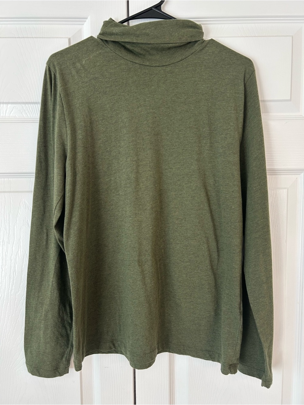 NWOT J.Crew Women’s Olive Green Turtleneck Cotton Tunic Blouse Shirt Size L